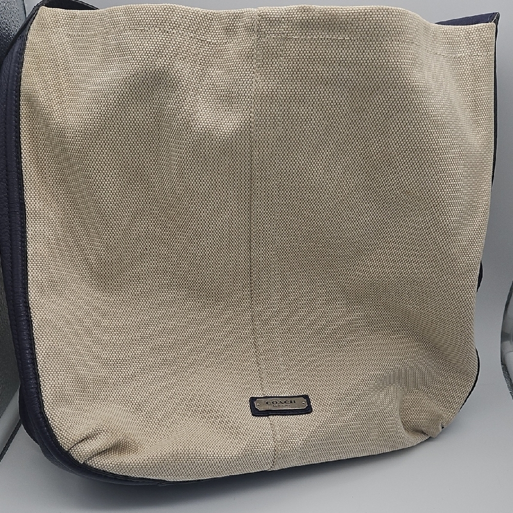 Coach Beige and Purple Tote Bag